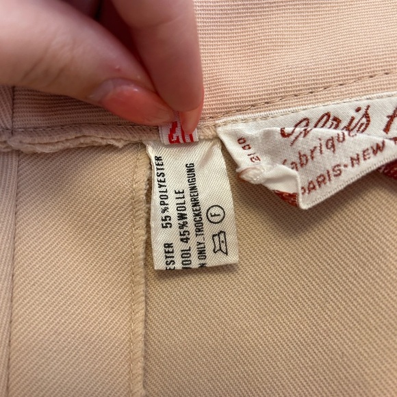 Vintage 1970s High-Waisted Cream Wool Blend Flares – Chris Allan Paris - Picture 7 of 8